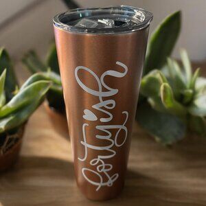 Onebttl Fortyish Stainless Steel Cup with‎ Straw 4OTH Birthday Gift NEW IN BOX